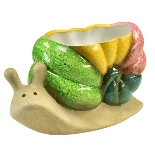 Dekorative Pflanzschale in Form einer Schnecke