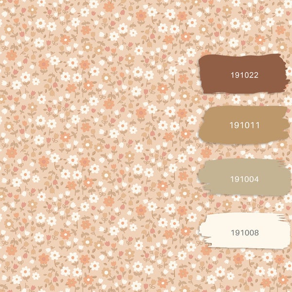Tapete mit Blumenmuster und Farbbeispielen