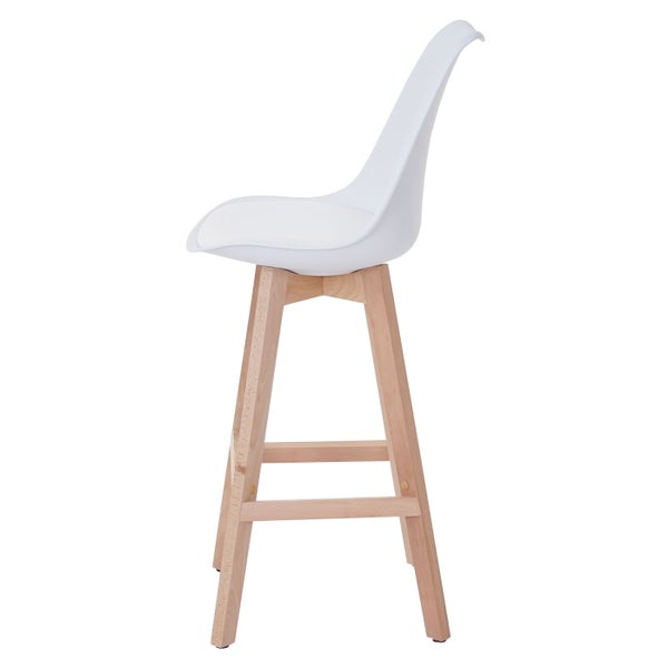 Barhocker mit Sitzschale und Holzbeinen