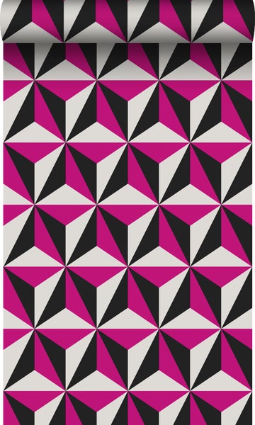 Origin Wallcoverings Tapete 3D-Muster Bonbonrosa - 53 cm x 10,05 m - 347444