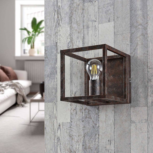 Lindby Deckenlampe Emin (Landhaus, Vintage Rustikal) in Braun aus Metall (1 flammig E27) - Deckenleuchte Lampe Wohnzimmerleuchte