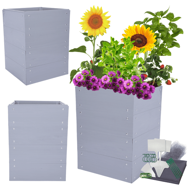 Hochbeete Growline Plast HxBxT 81x60x60 cm 4 Ebenen Kunststoff Grau