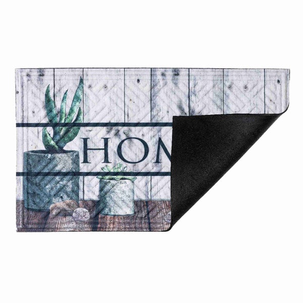 Fußmatte mit Pflanzenmotiv und der Aufschrift HOME