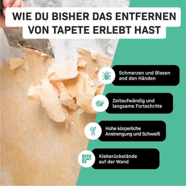 VONROC Dampftapetenablöser zum Tapeten entfernen [2000W] - Tapetenablöser mit Dampf [75 Minuten Arbeitszeit] - Tapetenlöser Dampfgerät 3,5m Schlauch und 3,5l Wassertank