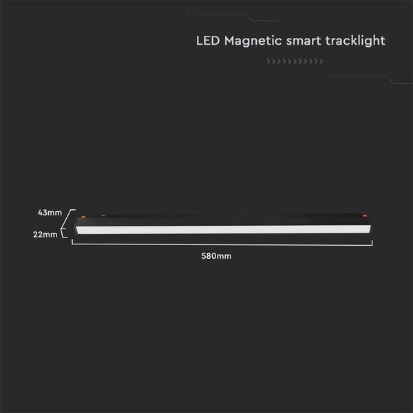 V-TAC VT-3620 - Smart Magnetic Tracklights - Pendel - Schwarz - IP20 - 20W - 2100 Lumen - 3IN1