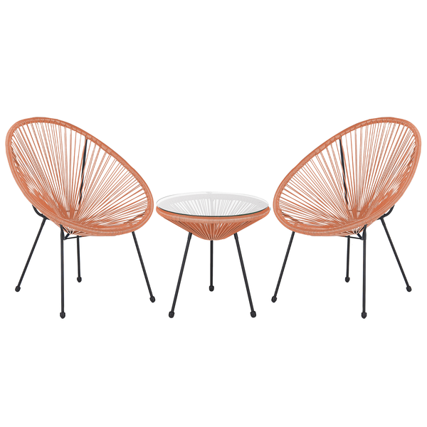 Bistro Set ACAPULCO II Polyrattan Orange