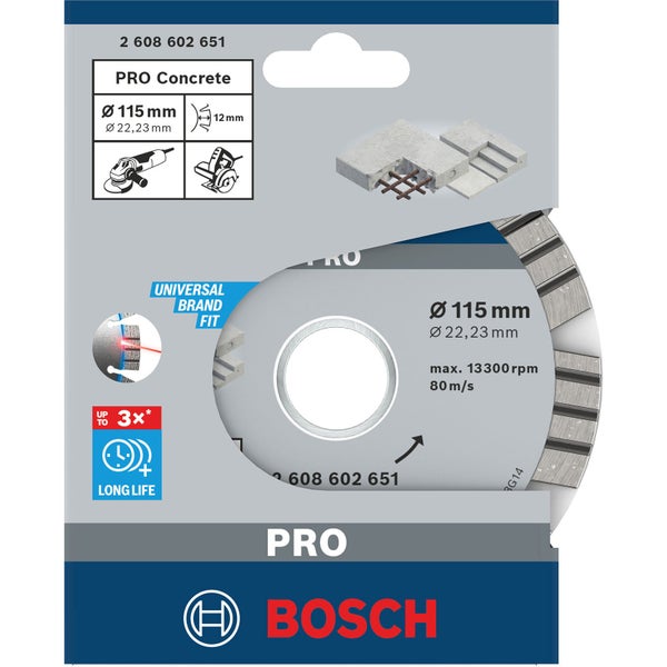 Bosch PRO Concrete Diamanttrennscheibe 115 x 22,23 mm - 2608602651