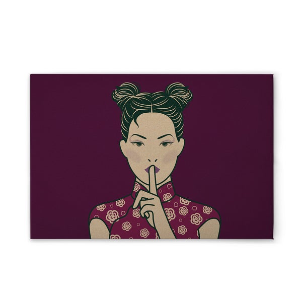 Dekoration Leinwanddruck Frau mit erhobenem Finger