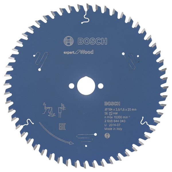 Bosch Kreissägeblatt Expert for Wood für Handkreissägen 184 x 20 x 2,6 mm 56 - 2608644040