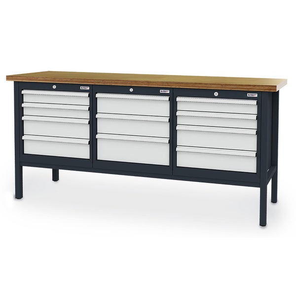 Leere Schaumstoffeinlage für Werkzeuge mit Aussparungen für Schraubendreher, Zangen und Hammer sowie BGS technic Logo.