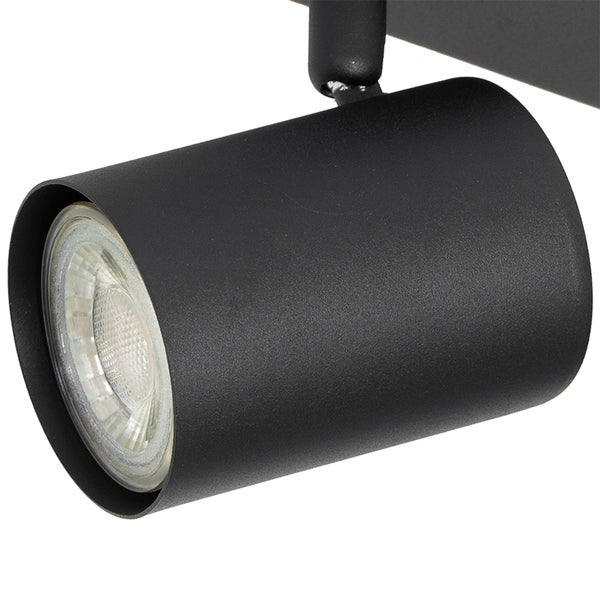 Schwarzer Deckenstrahler mit zylindrischem Design