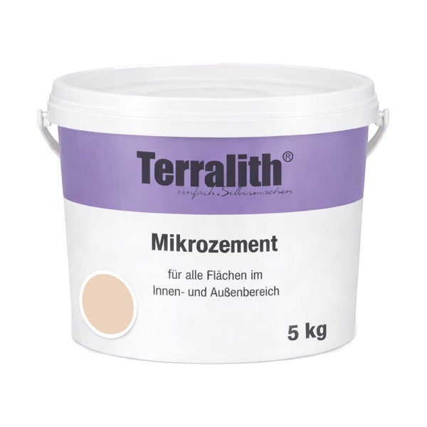 Terralith Mikrozement beige 5 Kilogramm Eimer für alle Flächen im Innen- und Außenbereich