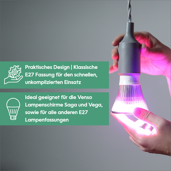 Parus by Venso LED Pflanzenlampe Vollspektrum Cultura LED Lampe E27 6W 60°, Wachstumslampe für Pflanzen wie Kräuter-, Gemüse- und Blühpflanzen, Parus Pflanzenlampe LED Vollspektrum Pflanzenlicht