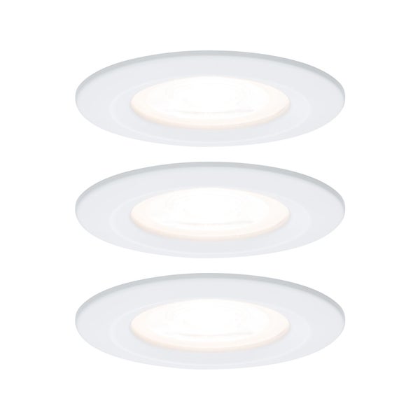 LED Einbauleuchte Nova Basisset starr IP44 rund 78mm GU10 3x6,5W 3x460lm 230V 2700K Weiß matt