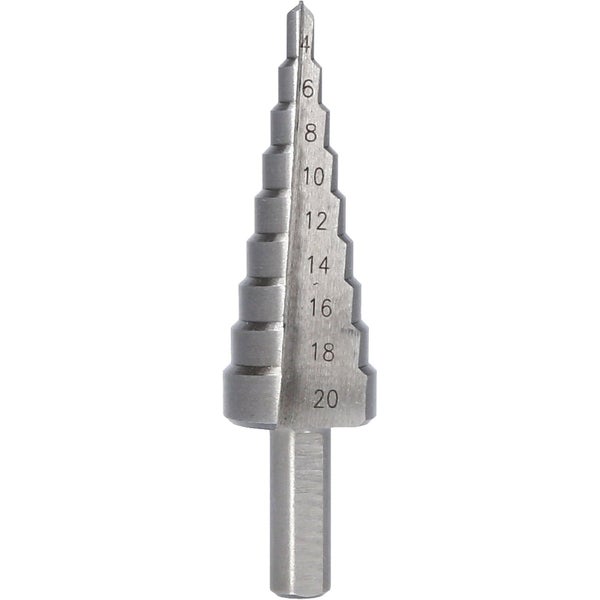 Stufenbohrer mit Größenangaben und Brilliant Tools Logo