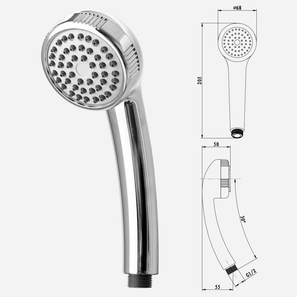 Handbrause mit Brauseschlauch Set Deltaspray chrom