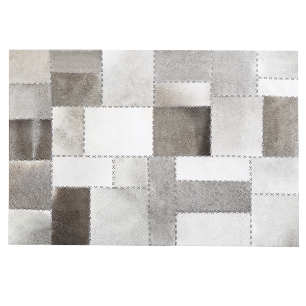 Teppich PERVARI Taupe 140 x 200 cm Echtleder