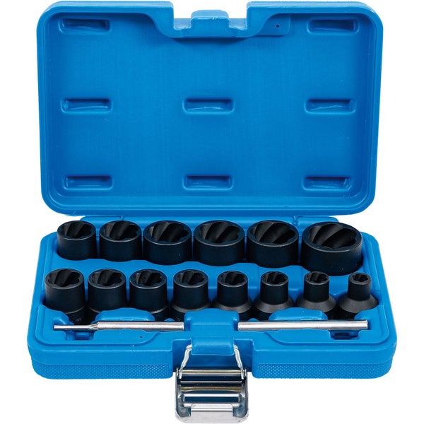 Satz Schraubenausdreher in einer blauen Box