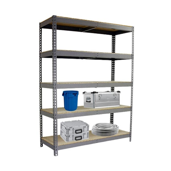 PROREGAL Schwerlastregal Extrem Wood Yeti Five HxBxT 300 x 150 x 60 cm Fachlast 400 kg Grau