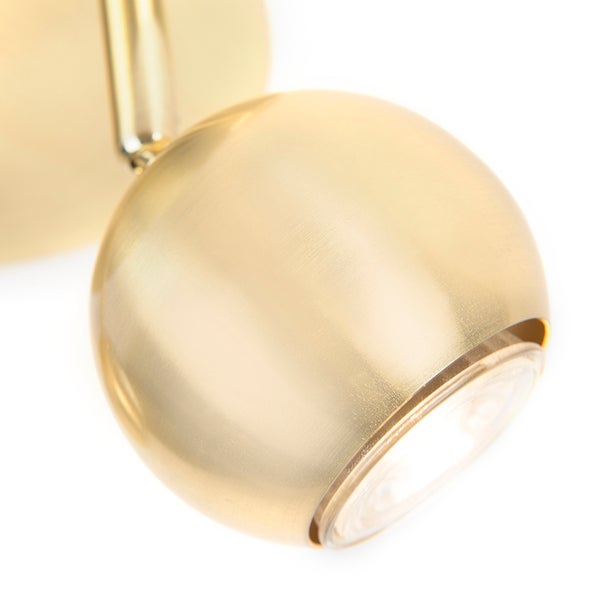 Goldfarbener Wandspot mit Kugeldesign