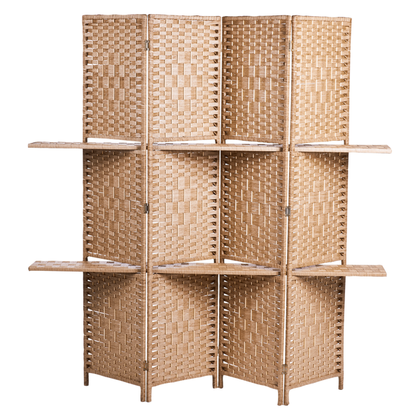 Zimmerteiler aus Weide mit Regalen