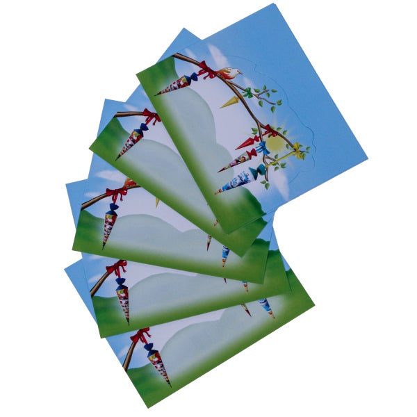 Mehrere Karten mit Schultütenmotiven