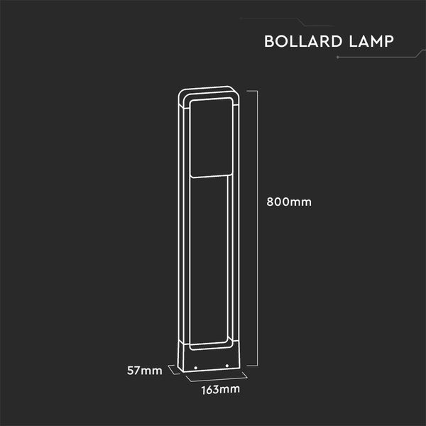 V-TAC VT-33-W-N - Außenbeleuchtung - Pollerleuchten - Samsung - IP65 - Weiß - 10 Watt - 900 Lumen