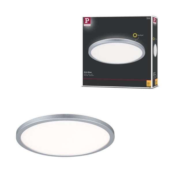 LED Panel Atria Shine Backlight rund 293mm 16W 1600lm 3000K Chrom matt