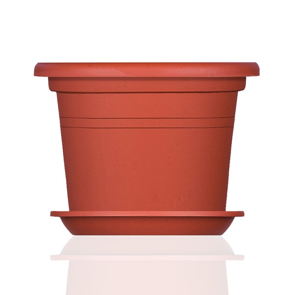 U 3x Blumentopf Untersetzer Ø 19 cm Farbe Terrakotta Kunststoff Blumenuntersetzer Blumentopfuntersetzer passend zu Ø 20 cm Blumentöpfen