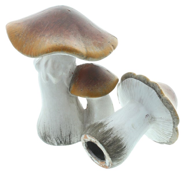 Deko Pilz Set aus Keramik zur Gartendekoration