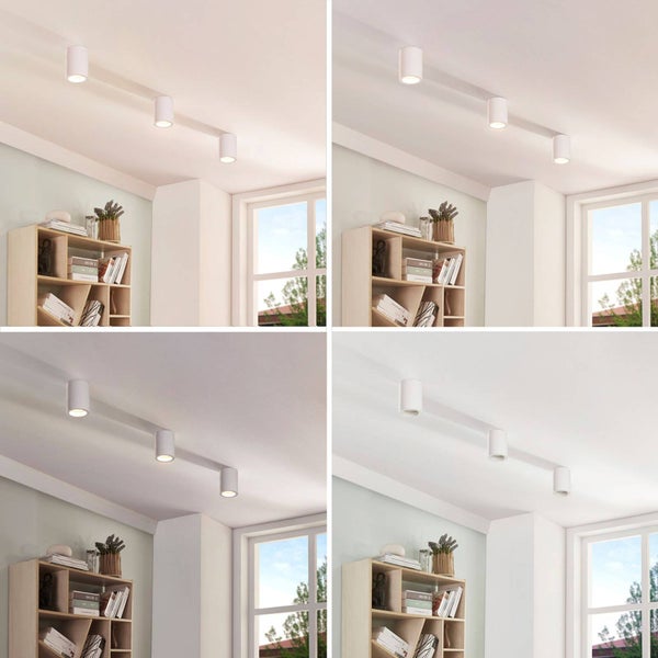 Lindby Deckenlampe Annelies dimmbar (Modern) in Weiß aus Gips/Ton (1 flammig, GU10) - Deckenleuchte Lampe Wohnzimmerleuchte