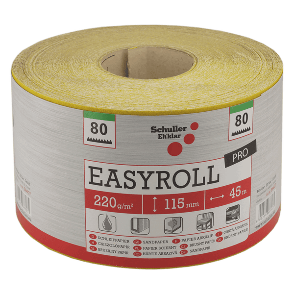 Schuller Ehklar Easyroll Schleifpapierrolle, Körnung 80, 45 Meter lang und 115 Millimeter breit