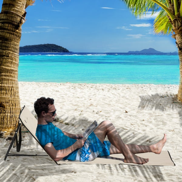 Strandmatte mit Rückenlehne und Abmessungen