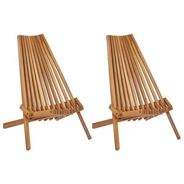 Gartenstuhl 2er Set BELLANO Akazienholz Braun