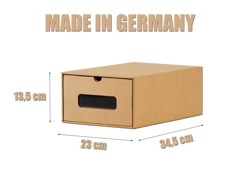 BigDean 20 Stück Aufbewahrungsbox mit Sichtfenster Stapelbar Schuhaufbewahrung Storage Box Schuhbox Schuhkarton Schuhschachtel Allzweckbox Schublade Pappe aus Kraftpapier