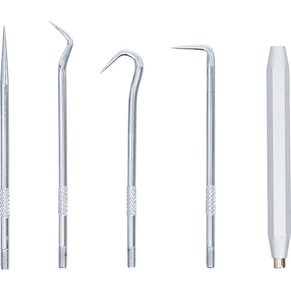 Satz aus vier Werkzeughaken mit einem Griff