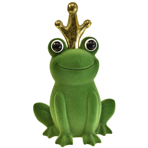 Dekofigur Froschkönig mit goldener Krone