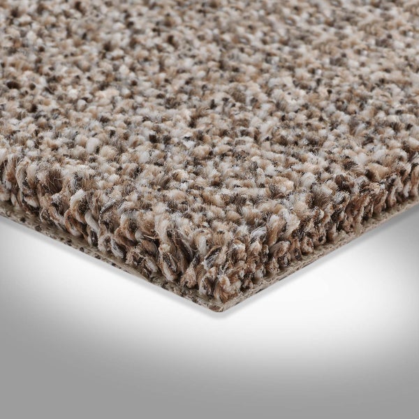 Teppichboden beige Meterware Velours Auslegware für Treppenstufen und Stuhlrollen 400 cm Breite (Meterware)
