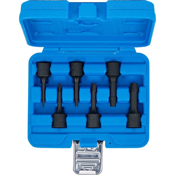 BGS Spiral-Profil-Steckschlüssel-Satz / Schraubenausdreher Antrieb Innenvierkant 10 mm (3/8) 2 - 10 mm 6tlg. - 5281