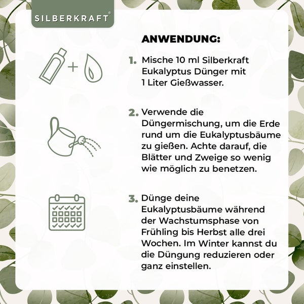SILBERKRAFT Eukalyptus Dünger – Für Eukalyptusbäume – 1 Liter