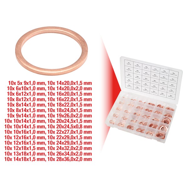 Sortimentskasten mit Dichtringen verschiedener Größen