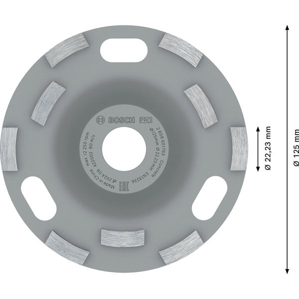 Bosch PRO Concrete Schleifkopf 50 x 125 mm 22,23 mm - 2608601763