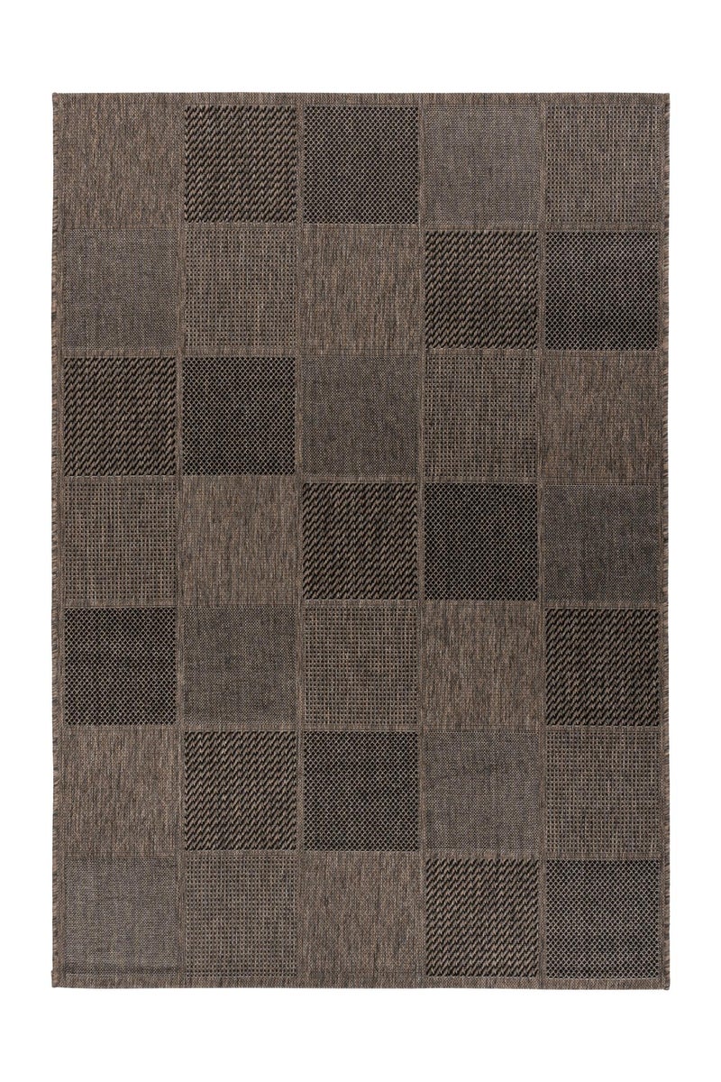 Flachflor Teppich Silkaria Grau / Braun Modern 160 x 230 cm