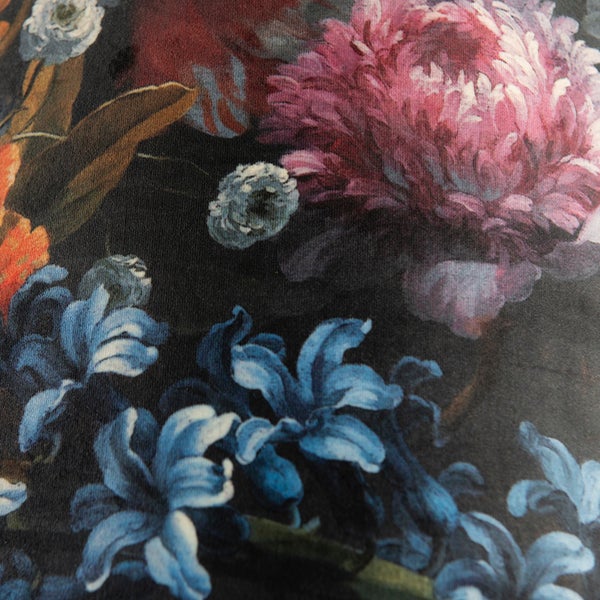 Velour Lampenschirm Blumenmuster 40/40/40 goldene Innenseite