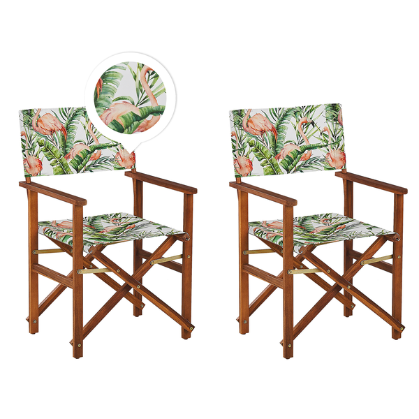 Gartenstuhl 2er Set CINE Akazienholz Dunkelbraun