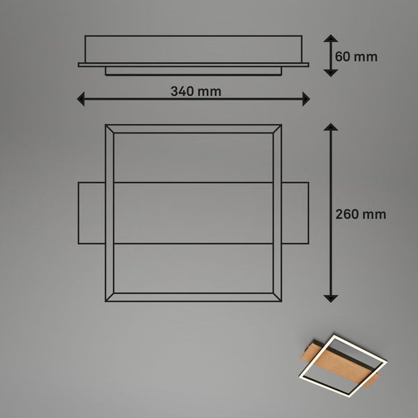 LED Deckenlampe Holz Deckenleuchte Wohnzimmer Schlafzimmer Warmweißes Licht