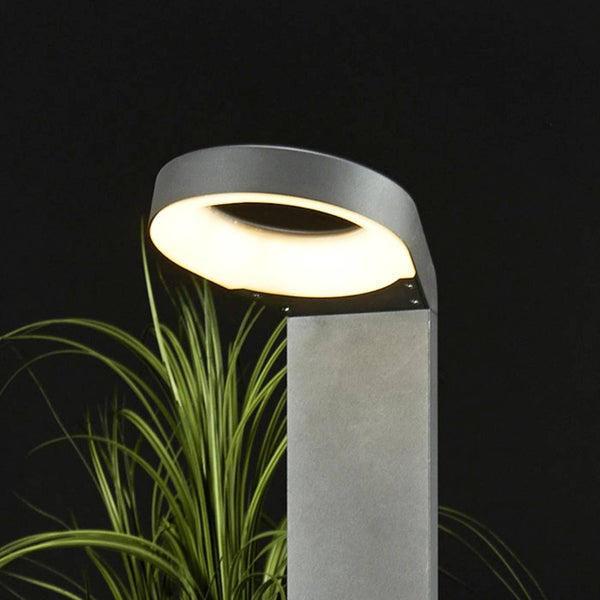 Lucande LED Außenleuchte Jarka (spritzwassergeschützt (Modern) in Alu aus Aluminium (90 flammig, ) - Wegeleuchte Pollerleuchte Wegelampe Sockelleuchte