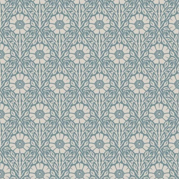 Borastapeter Tapete Blumenmuster Blau - 53 cm x 10.05 m - 662566