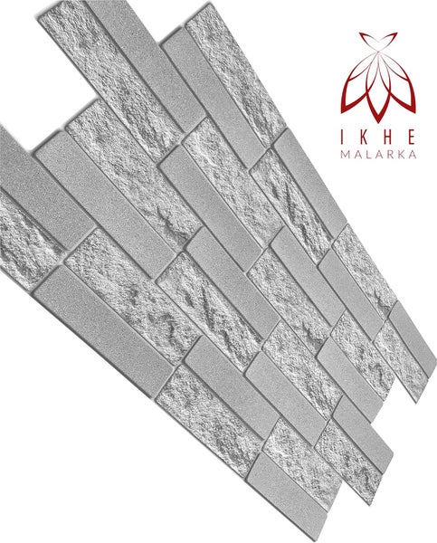 0,4m² 3D PVC Kunststoff Verkleidung Paneele Steinoptik Wandpaneele Wandverkleidung Decke Deckenpaneele Fliesen Imitat (Facing Grey )