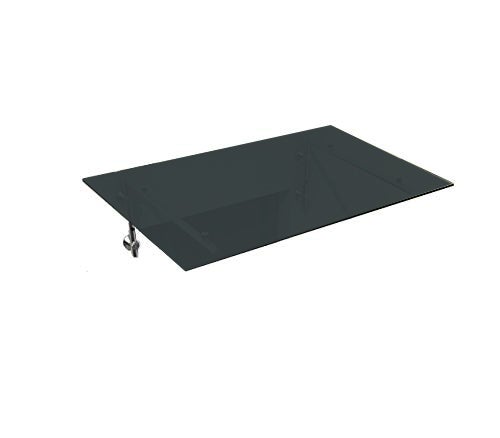 BuyLando (L) 200x90 cm Grauglas Glasvordach inkl. Edelstahlhalter gebürstet